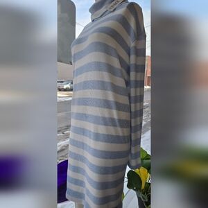 Joelle Collection Elegant Striped Long Sleeve Dress